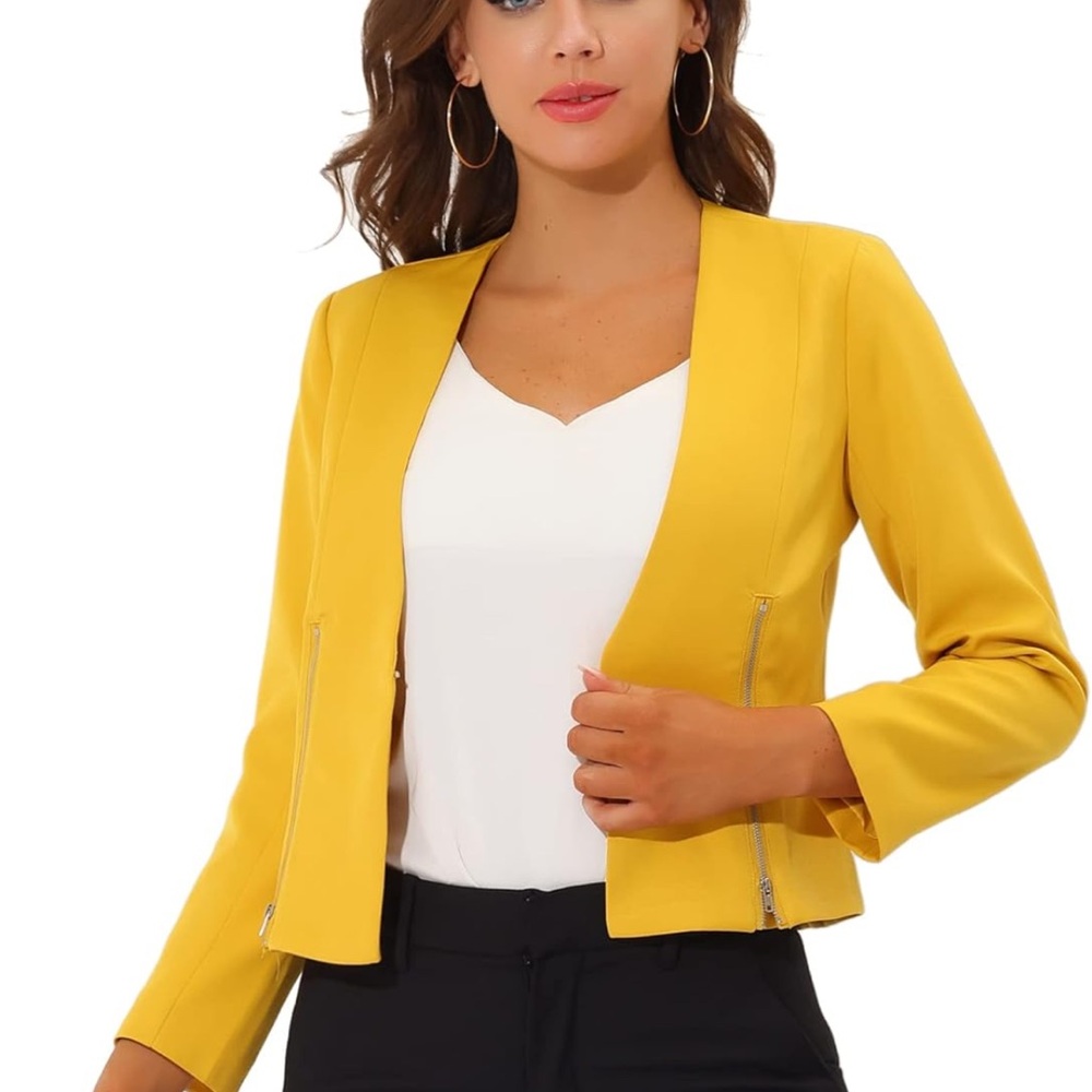 Women's Yellow Blazer Jacket
